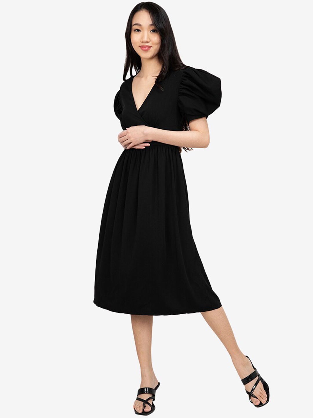 

ZALORA BASICS Women Black Fit & Flare Dress