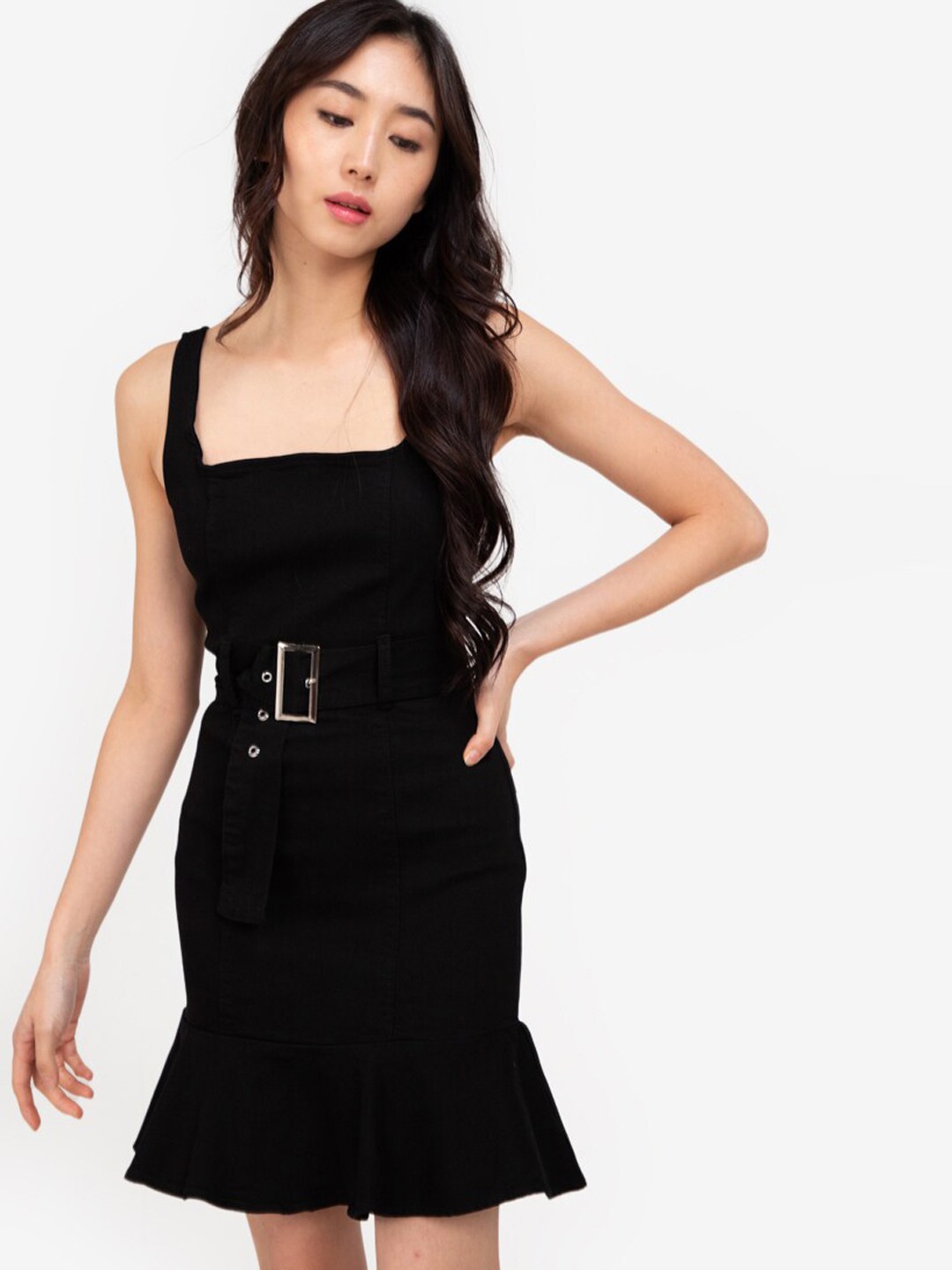 

ZALORA BASICS Black Midi Dress