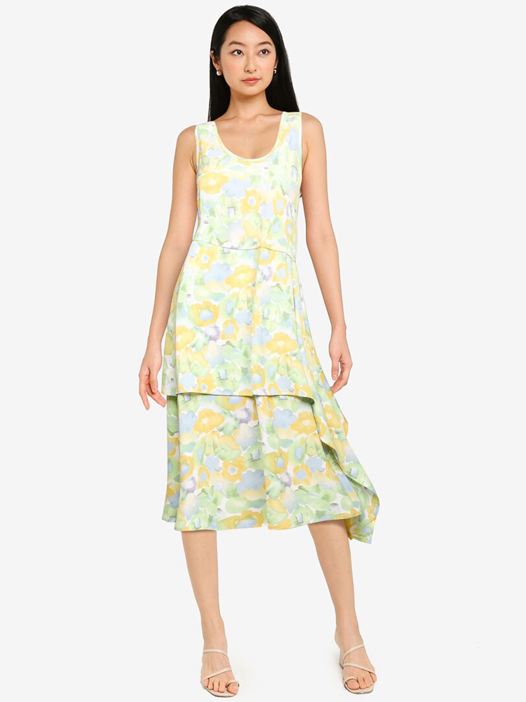 

ZALORA BASICS Multicoloured Floral A-Line Dress, Multi