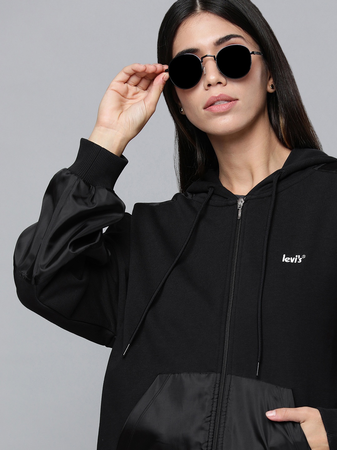 

Levis Women Black Hooded Sweatshirt