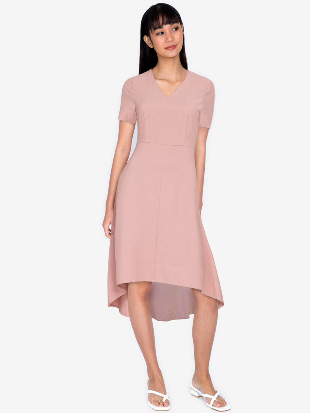 

ZALORA BASICS Women Pink A-Line Hi-Low Dress
