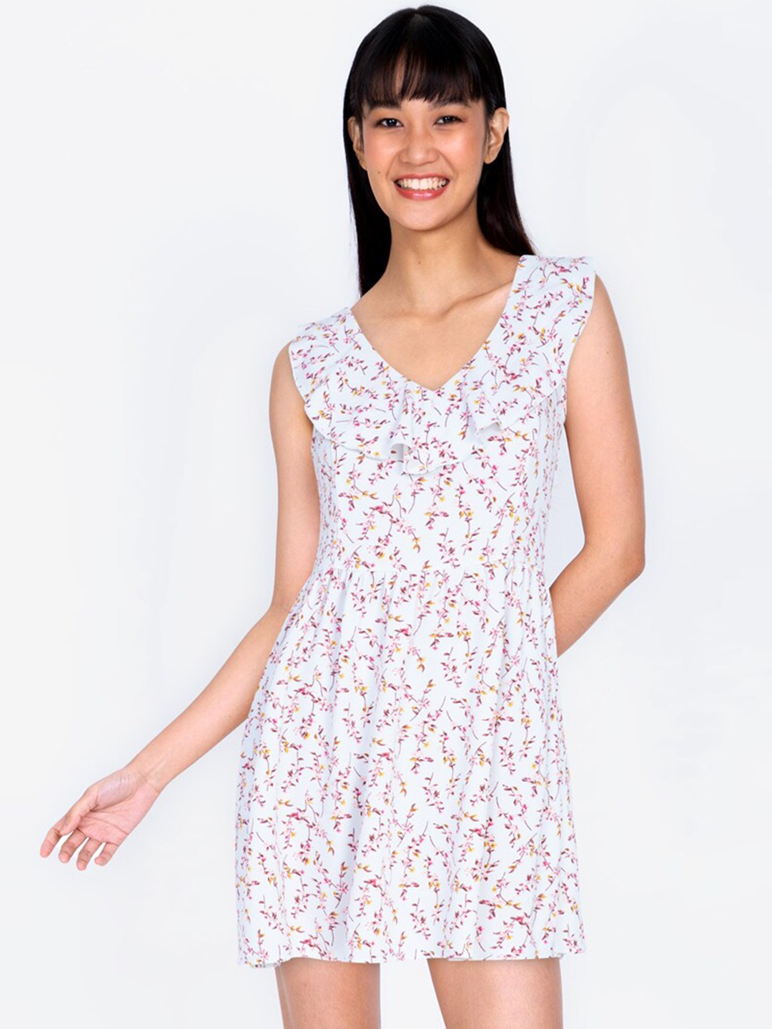 

ZALORA BASICS Multicoloured Floral A-Line Midi Dress, Multi