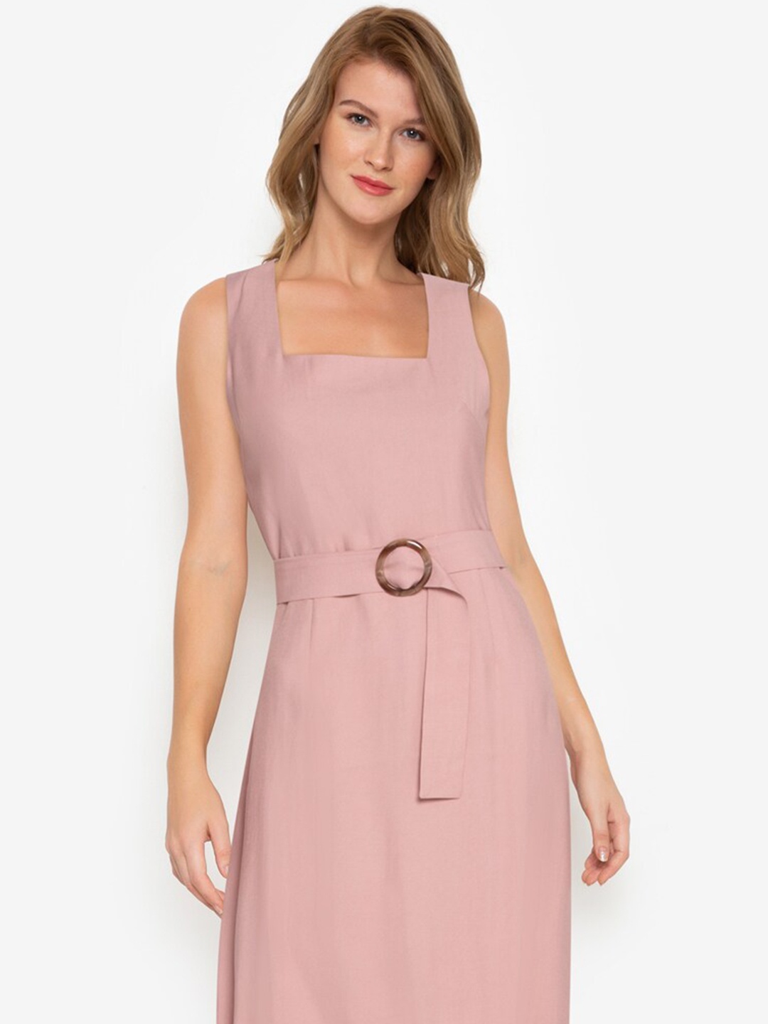 

ZALORA BASICS Pink Sheath Midi Dress