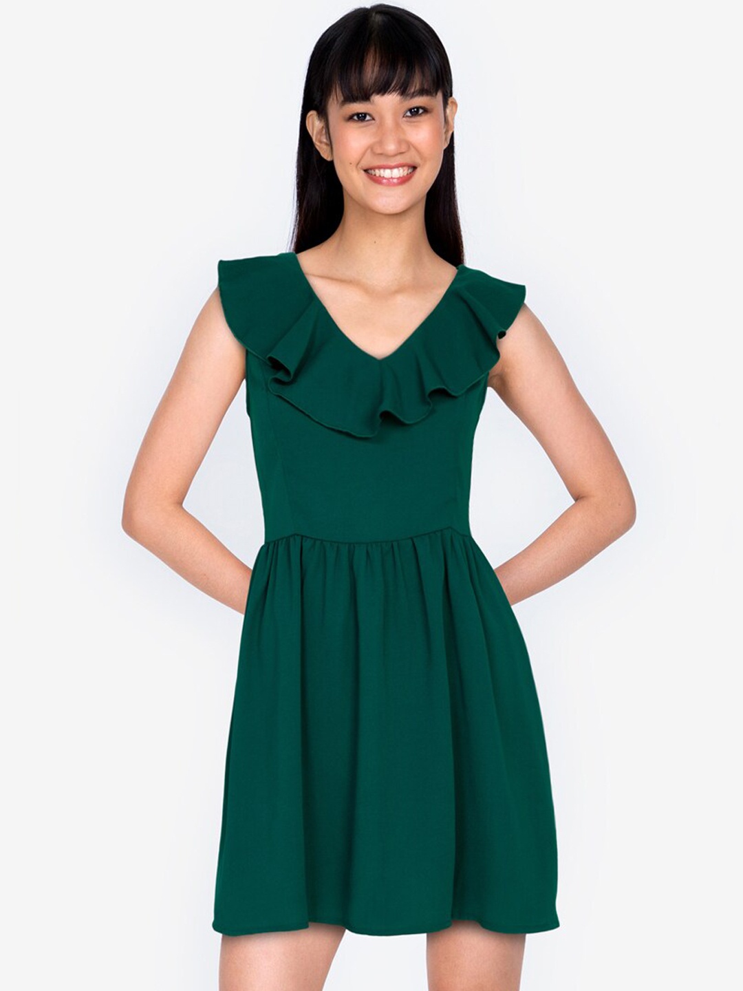 

ZALORA BASICS Green A-Line Midi Dress