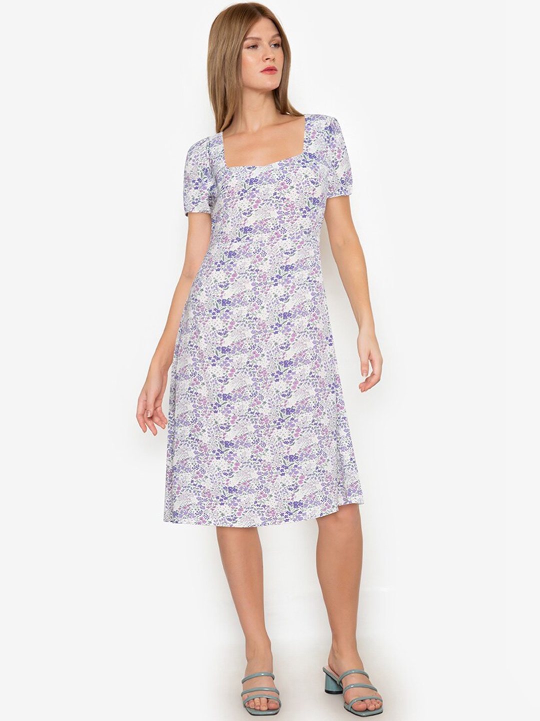 

ZALORA BASICS Women Multi Color Floral Printed A-Line Dress