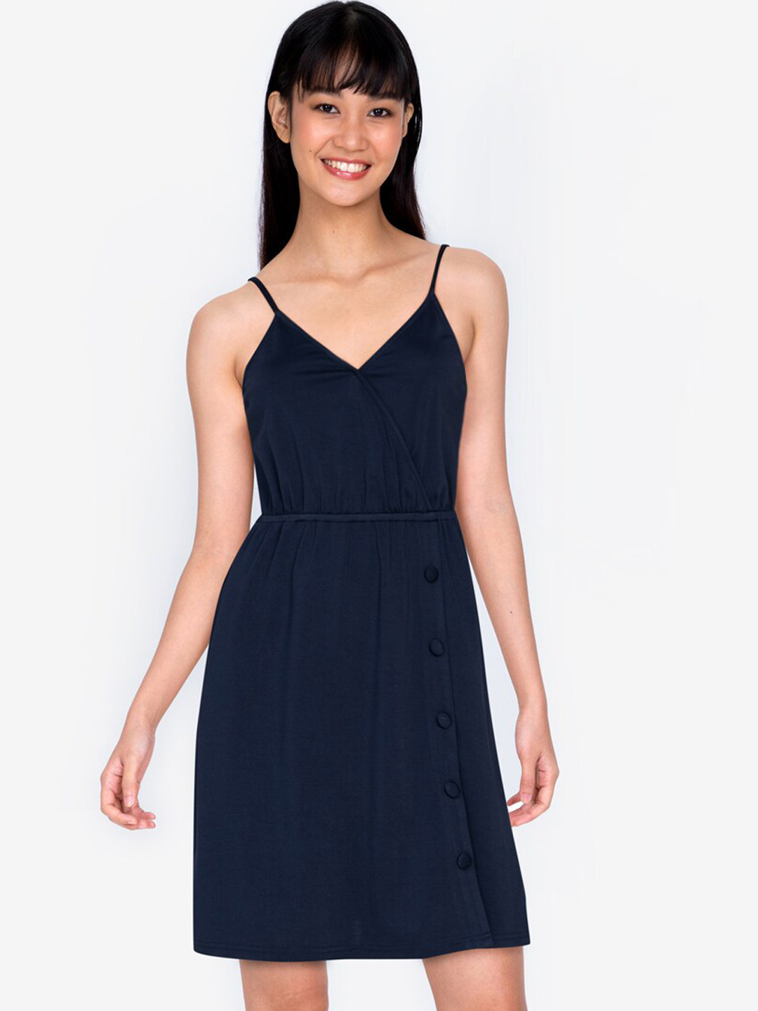 

ZALORA BASICS Navy Blue A-Line Dress