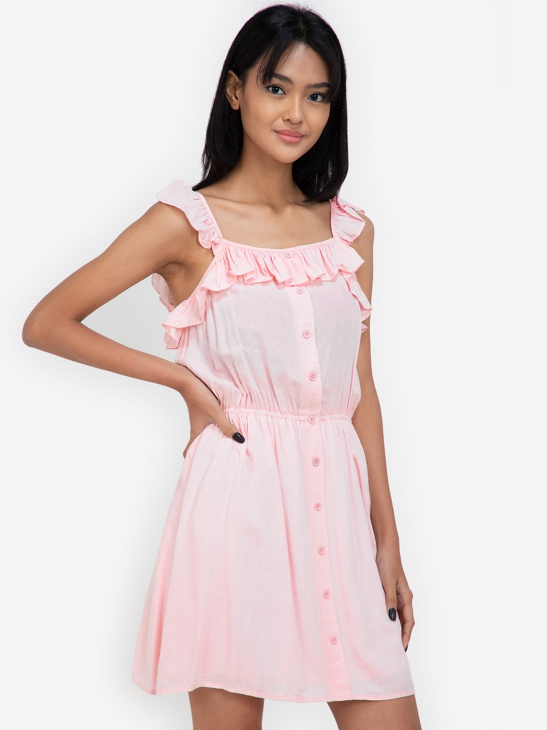 

ZALORA BASICS Pink A-Line Dress