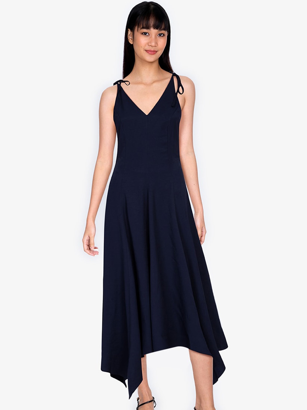 

ZALORA BASICS Women Navy Blue A-Line Midi Dress