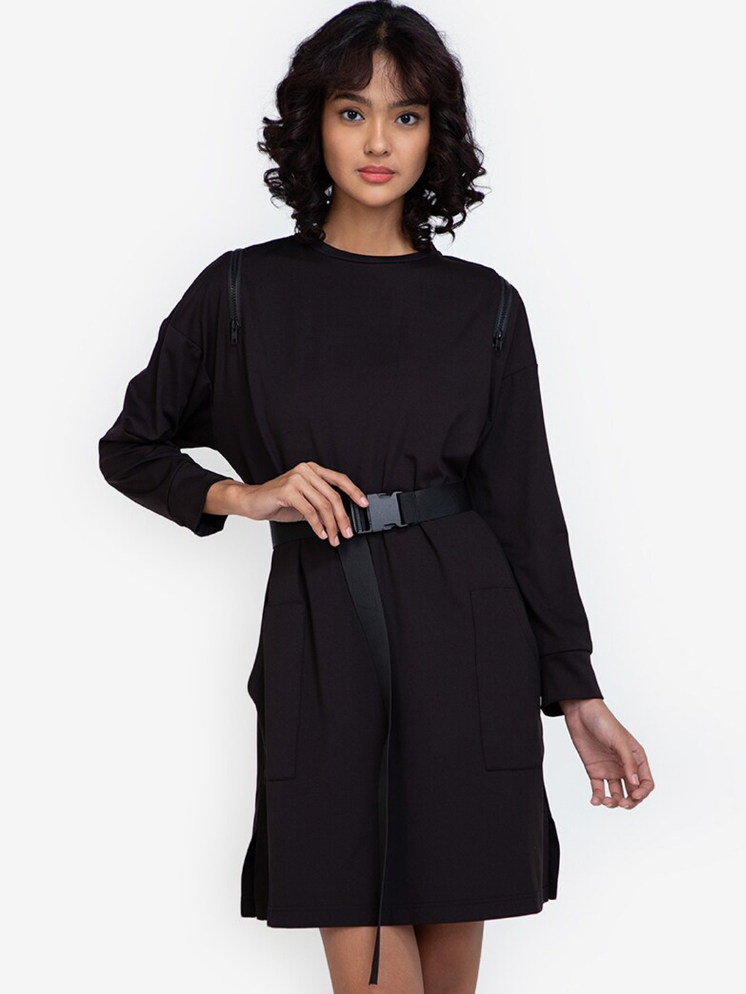

ZALORA BASICS Black A-Line Midi Dress