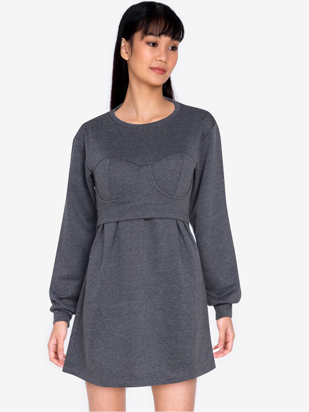 

ZALORA BASICS Women Grey Solid Mini Dress
