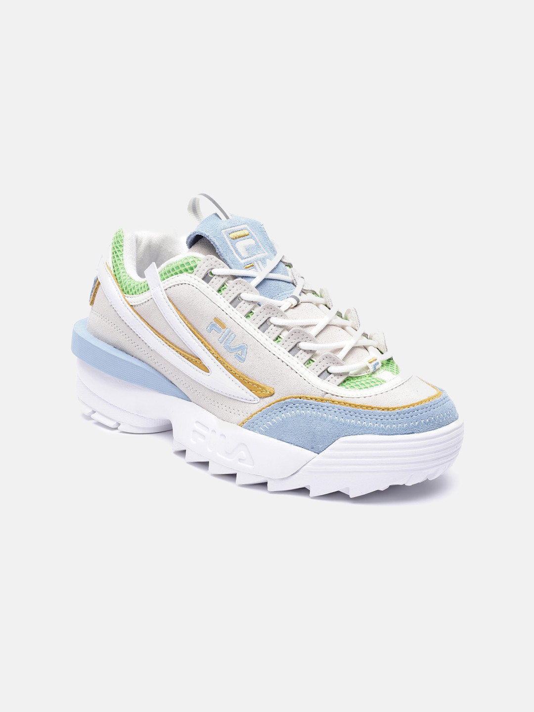 

FILA Women White Colourblocked Leather Sneakers