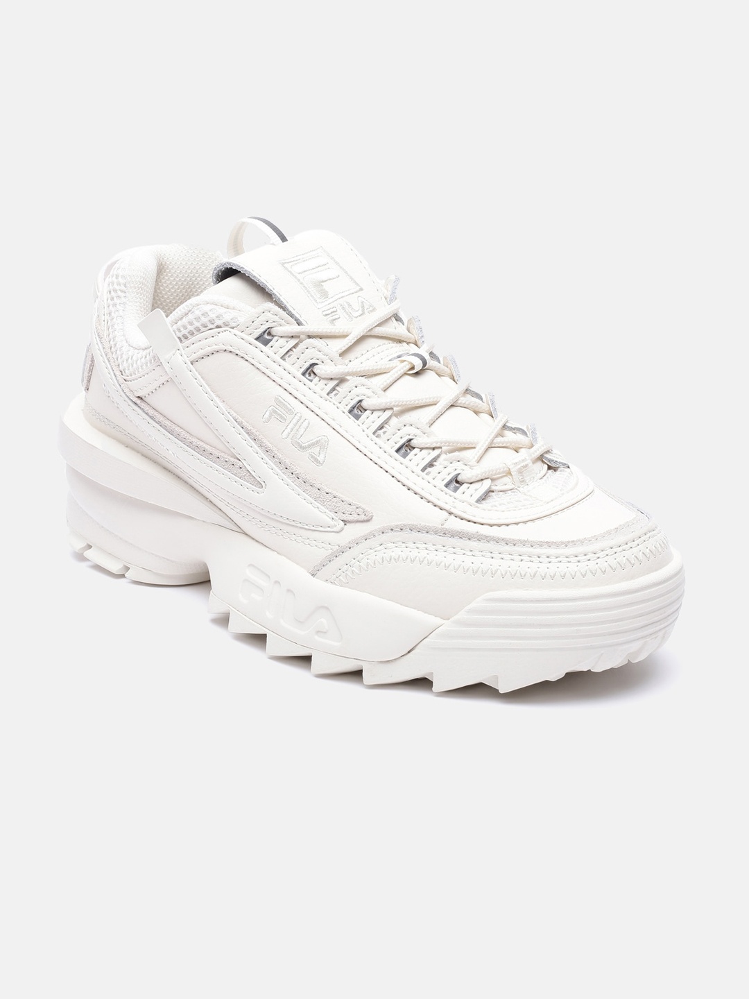 

FILA Women White Leather Sneakers