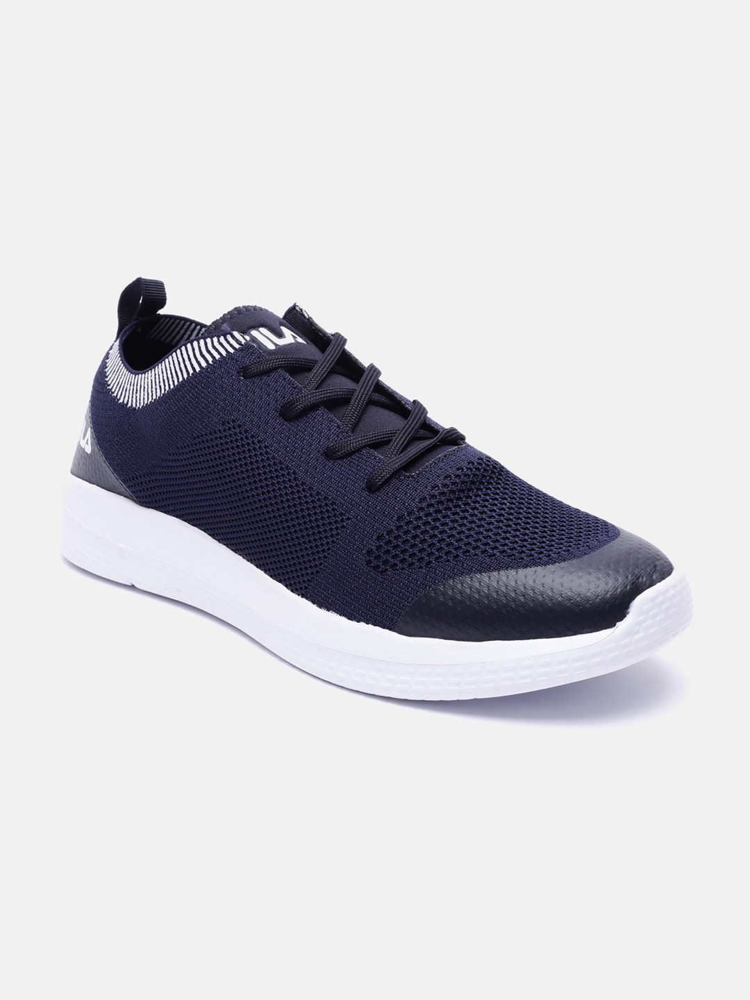 

FILA Women Navy Blue Woven Design PU Sneakers