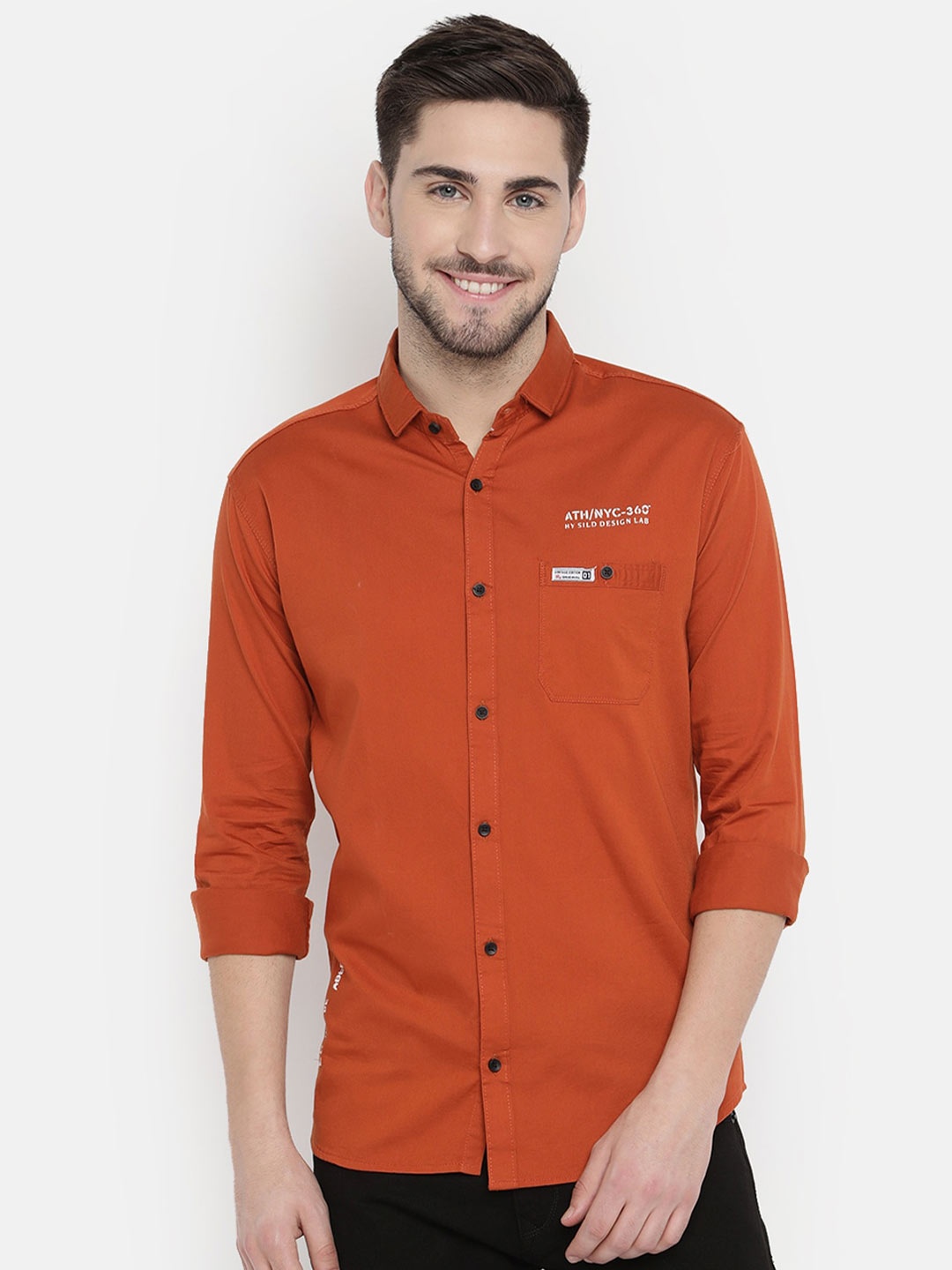

V2 Value & Variety Men Orange Slim Fit Casual Shirt