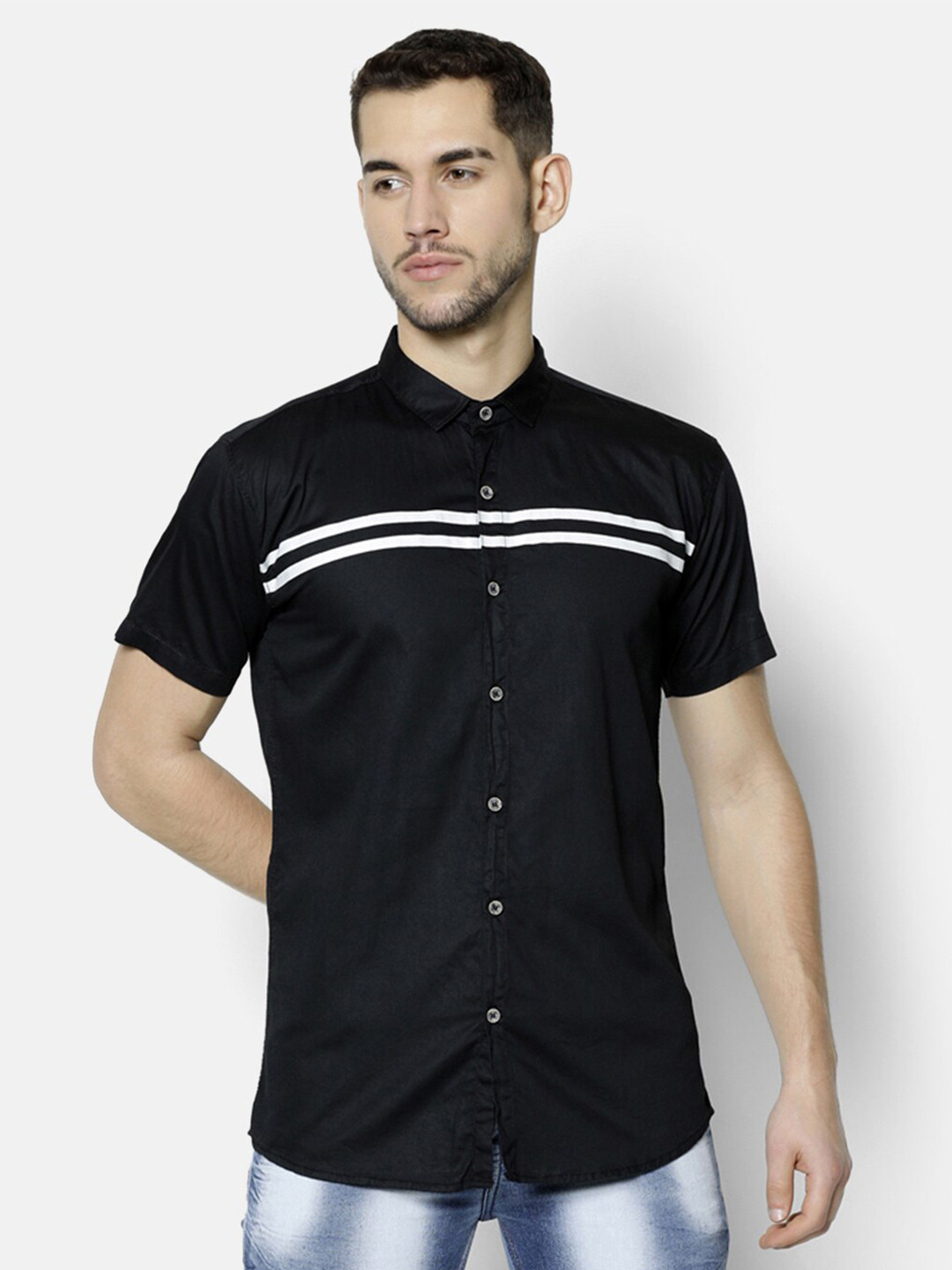 

V2 Value & Variety Men Black Slim Fit Casual Shirt