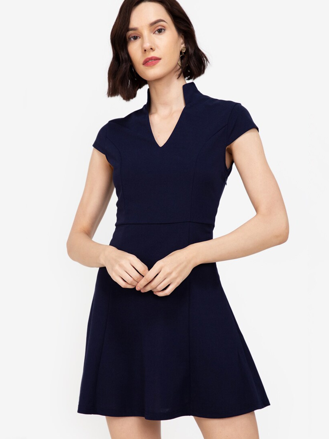 

ZALORA WORK Navy Blue A-Line Mini Dress