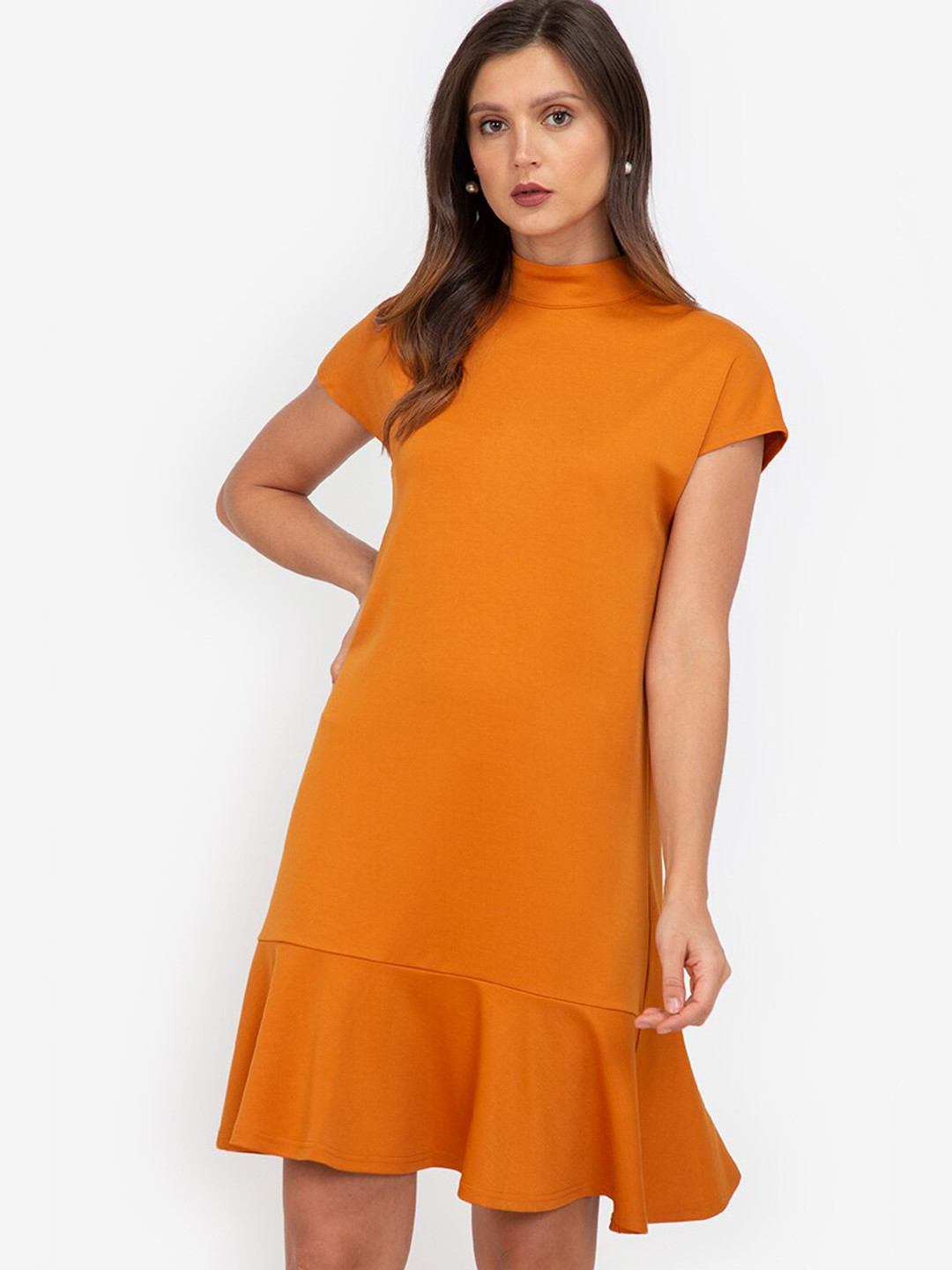 

ZALORA WORK Orange Extended Sleeves A-Line Dress