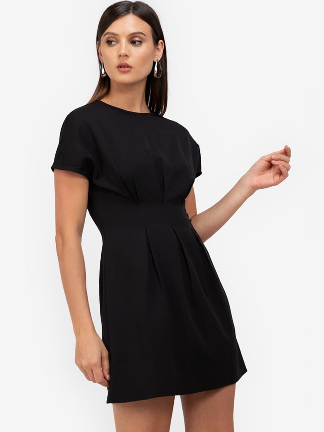 

ZALORA WORK Black Box Pleat A-Line Mini Dress