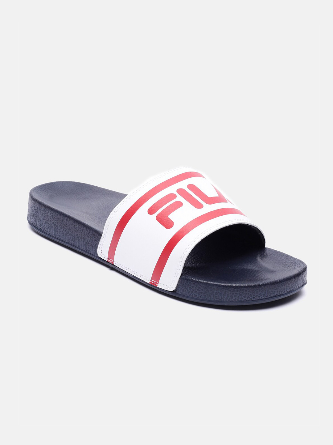 

FILA Men Blue & White Printed Sliders