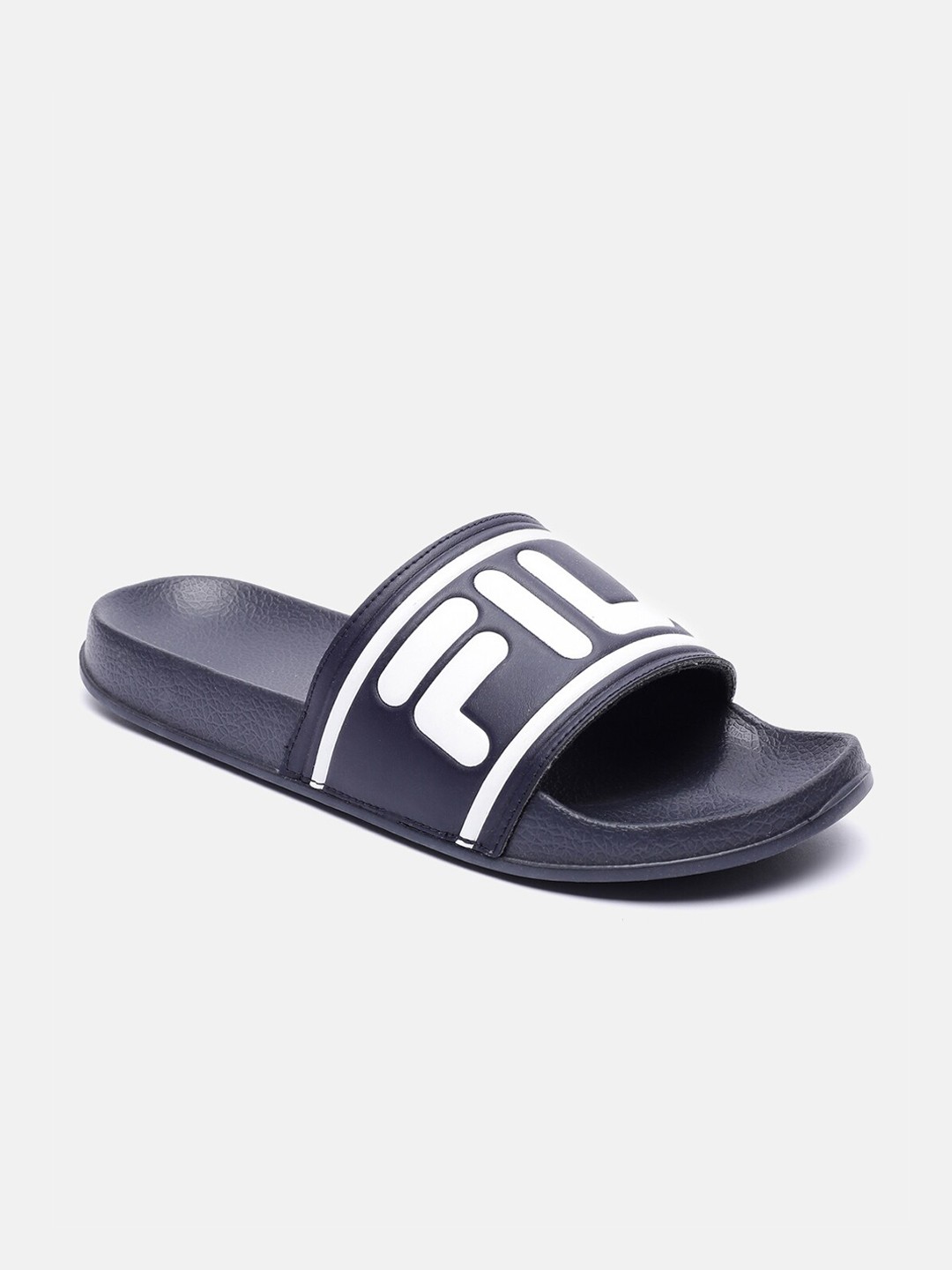 

FILA Men Blue & White Printed Sliders