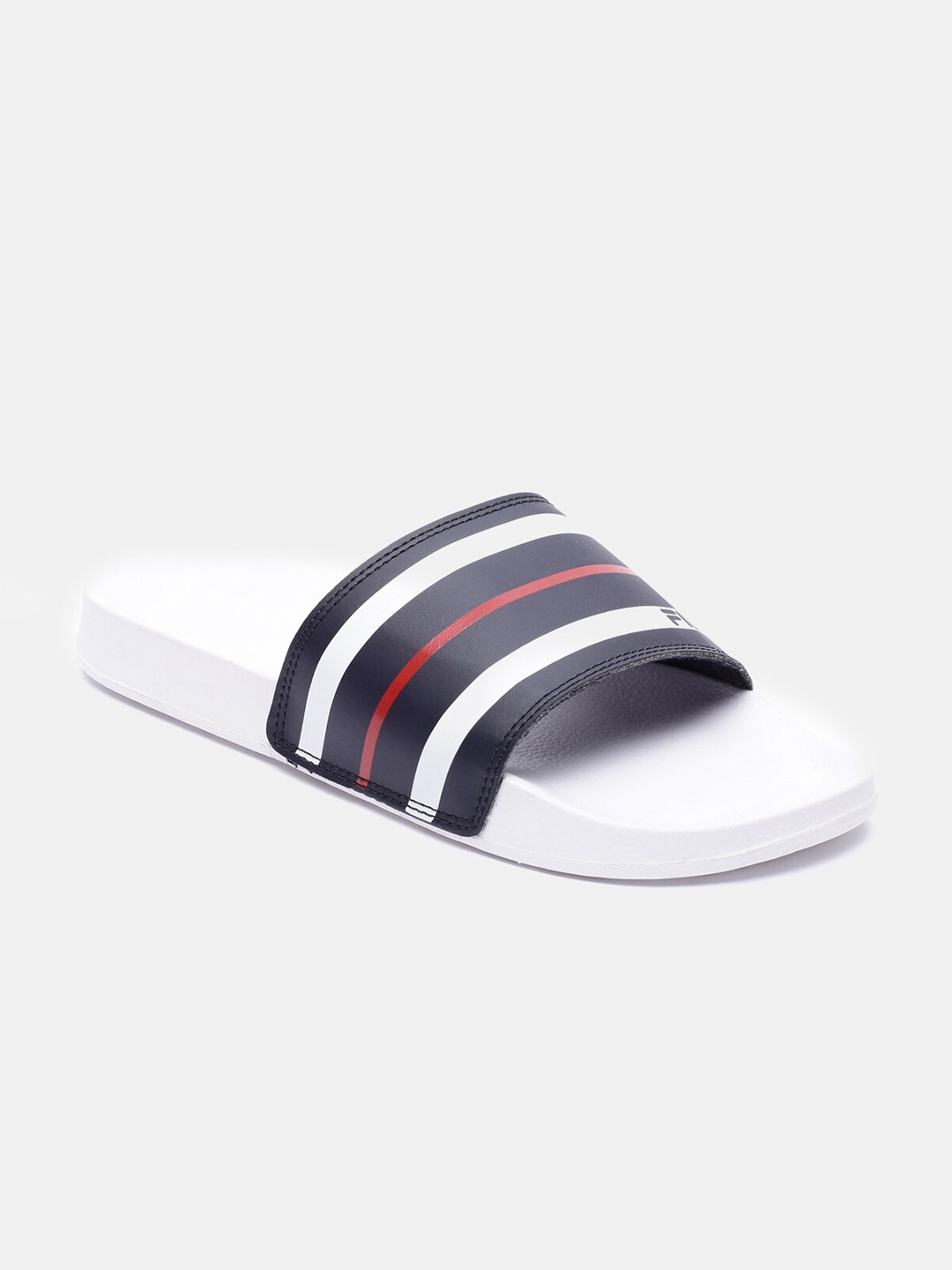 

FILA Men White & Blue Striped Sliders Flip Flop