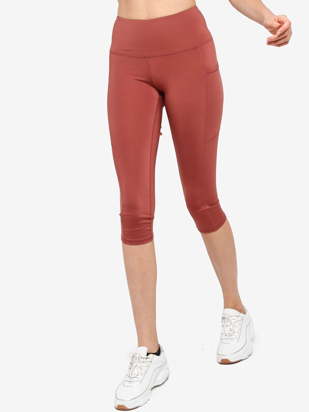 

ZALORA ACTIVE Red Yoga Pants with Side Pockets