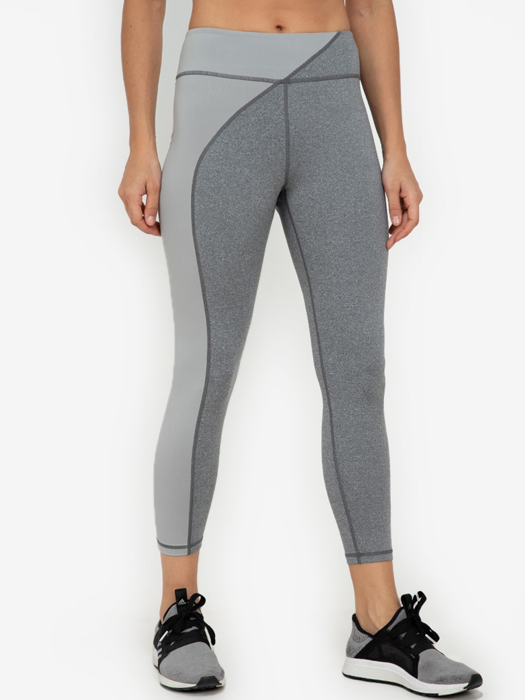 

ZALORA ACTIVE Women Grey Colour Block Tights
