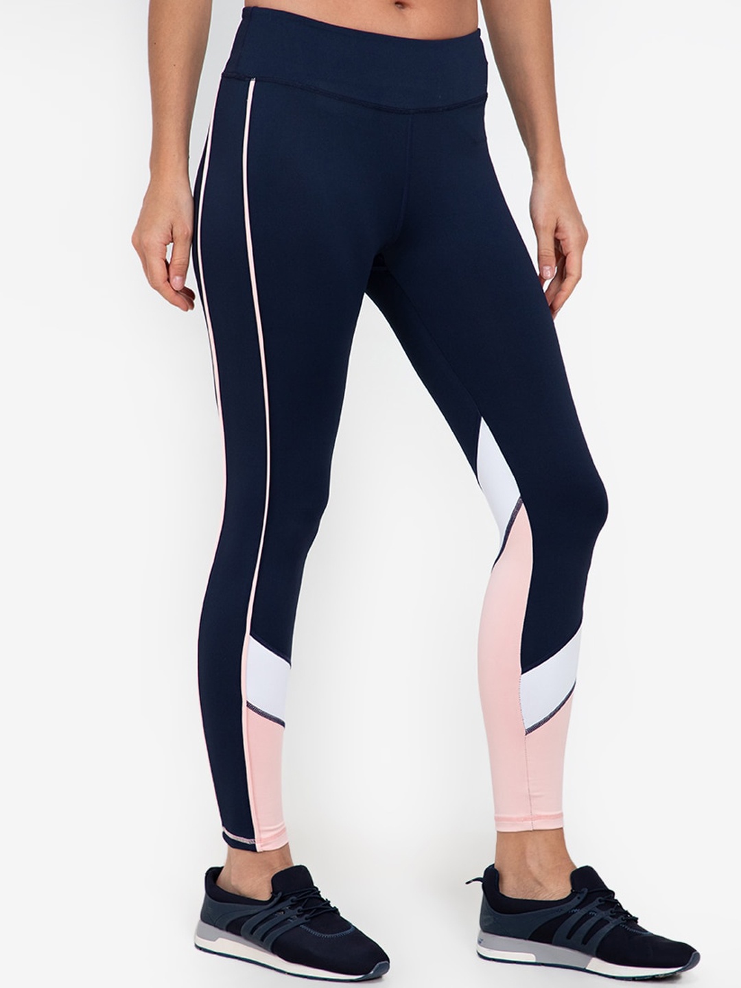 

ZALORA ACTIVE Women Multicolored Colour Block High Waisted Tights, Multi