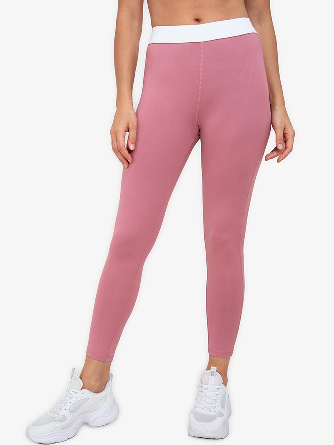 

ZALORA ACTIVE Women Pink Solid Ankle Length Tights