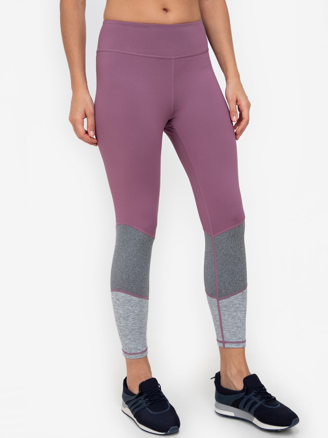 

ZALORA ACTIVE Women Multicoloured Colour Block 3/4 Tights, Multi