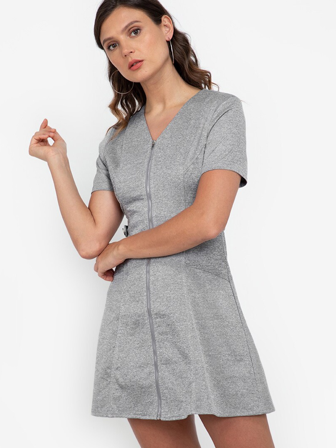 

ZALORA WORK Grey A-Line Mini Dress