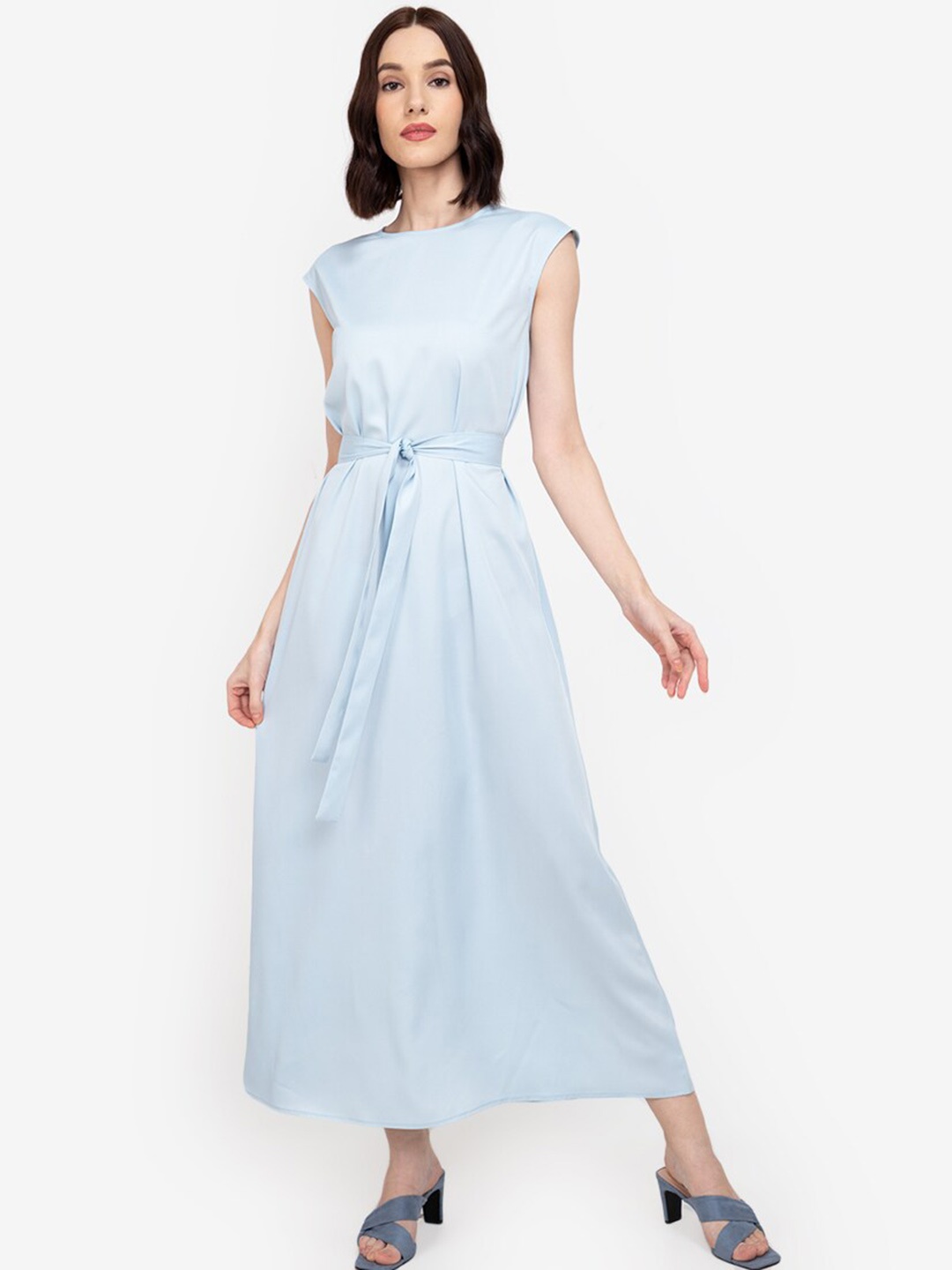 

ZALORA WORK Women Blue Solid A-Line Dress