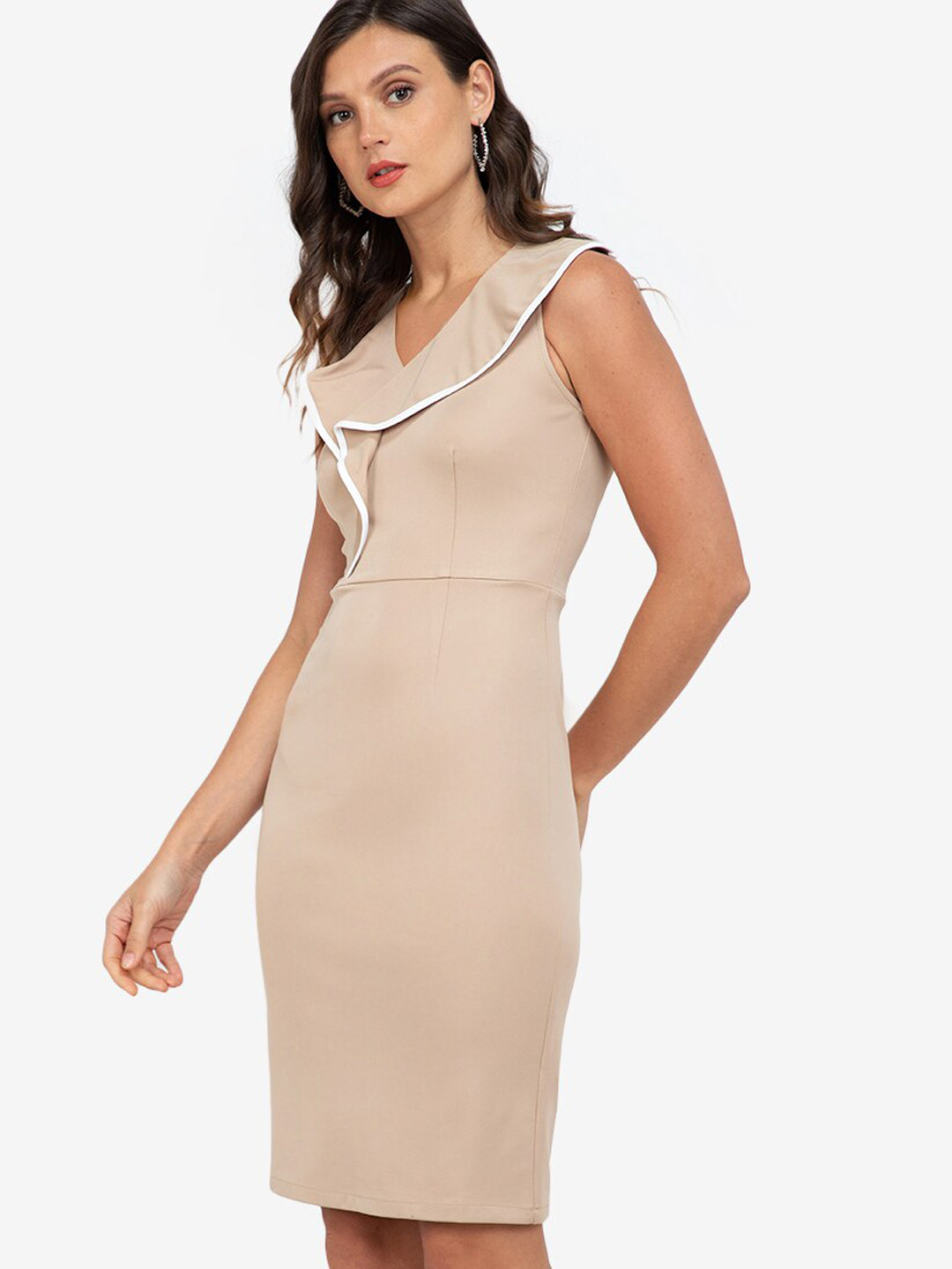 

ZALORA WORK Beige A-Line Dress