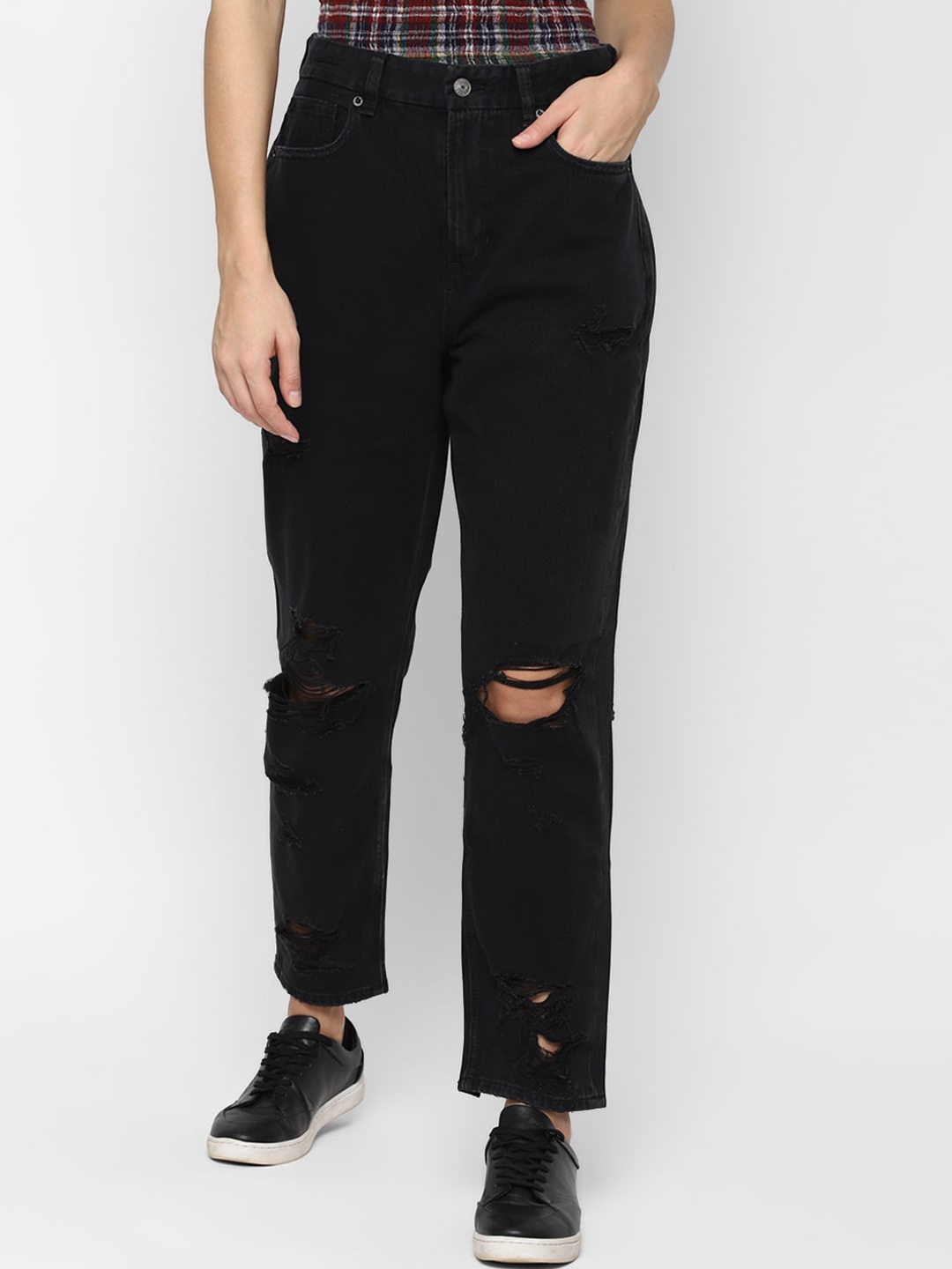 

AMERICAN EAGLE OUTFITTERS Women Black Slash Knee Jeans