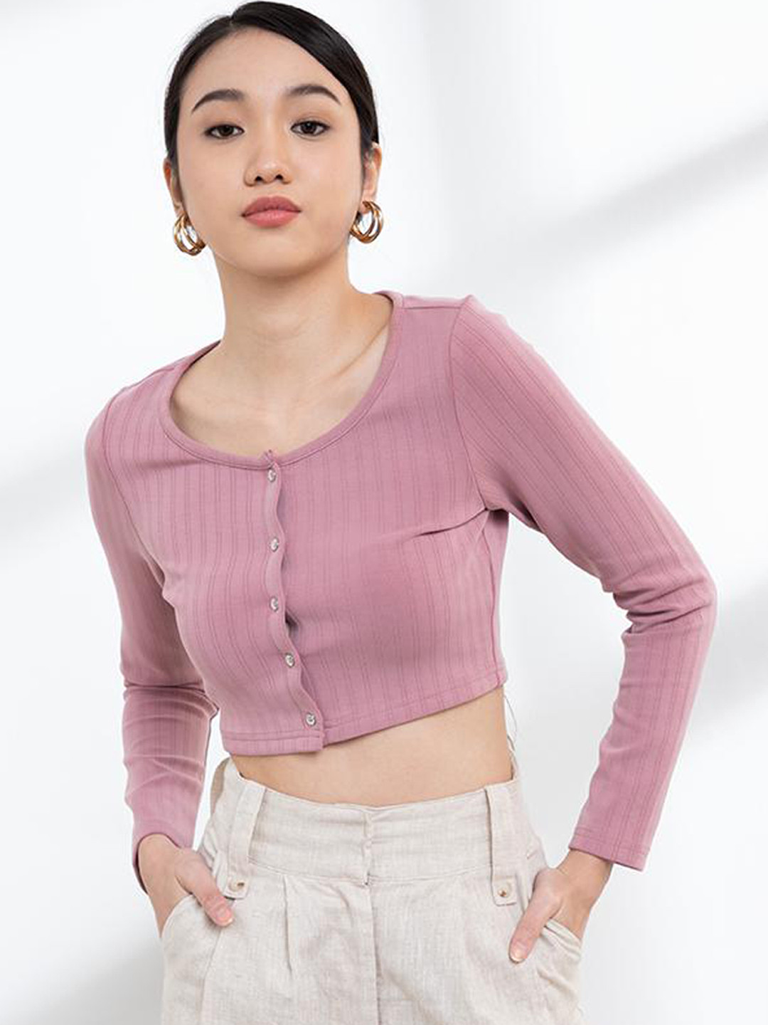 

ORIGIN BY ZALORA Pink Crop Top