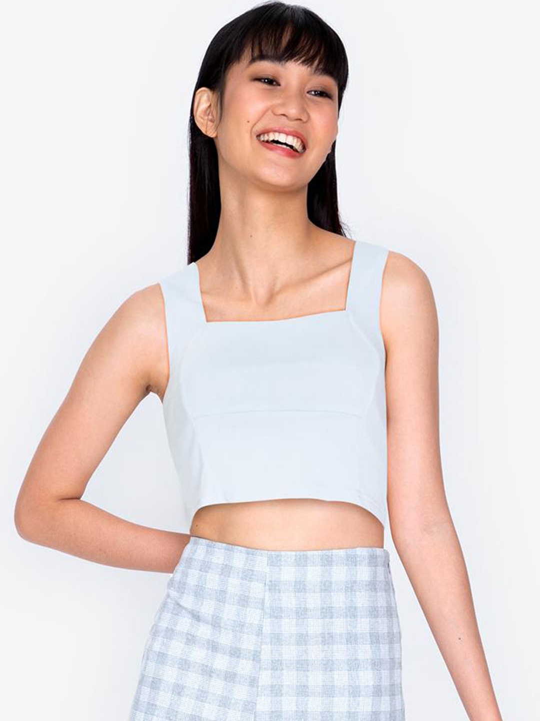 

ORIGIN BY ZALORA Black Square Neck Crop Top