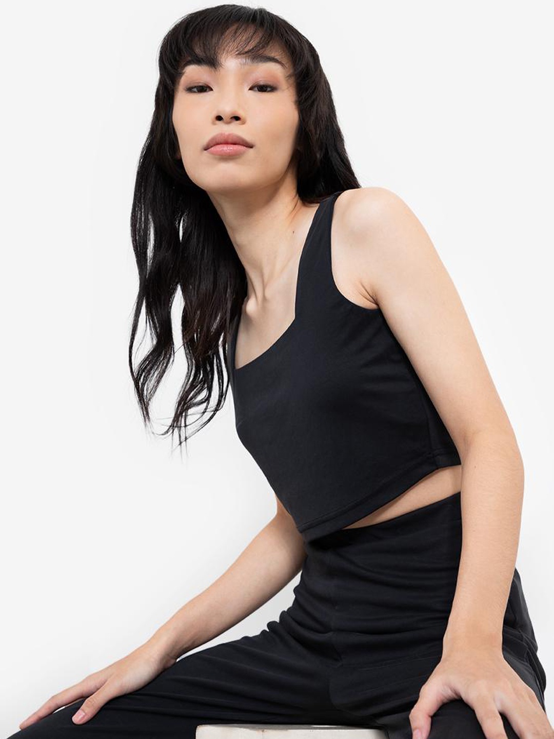 

ORIGIN BY ZALORA Black Crop Top