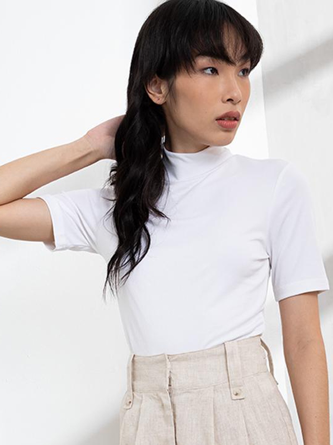 

ORIGIN BY ZALORA White Turtle Neck Top