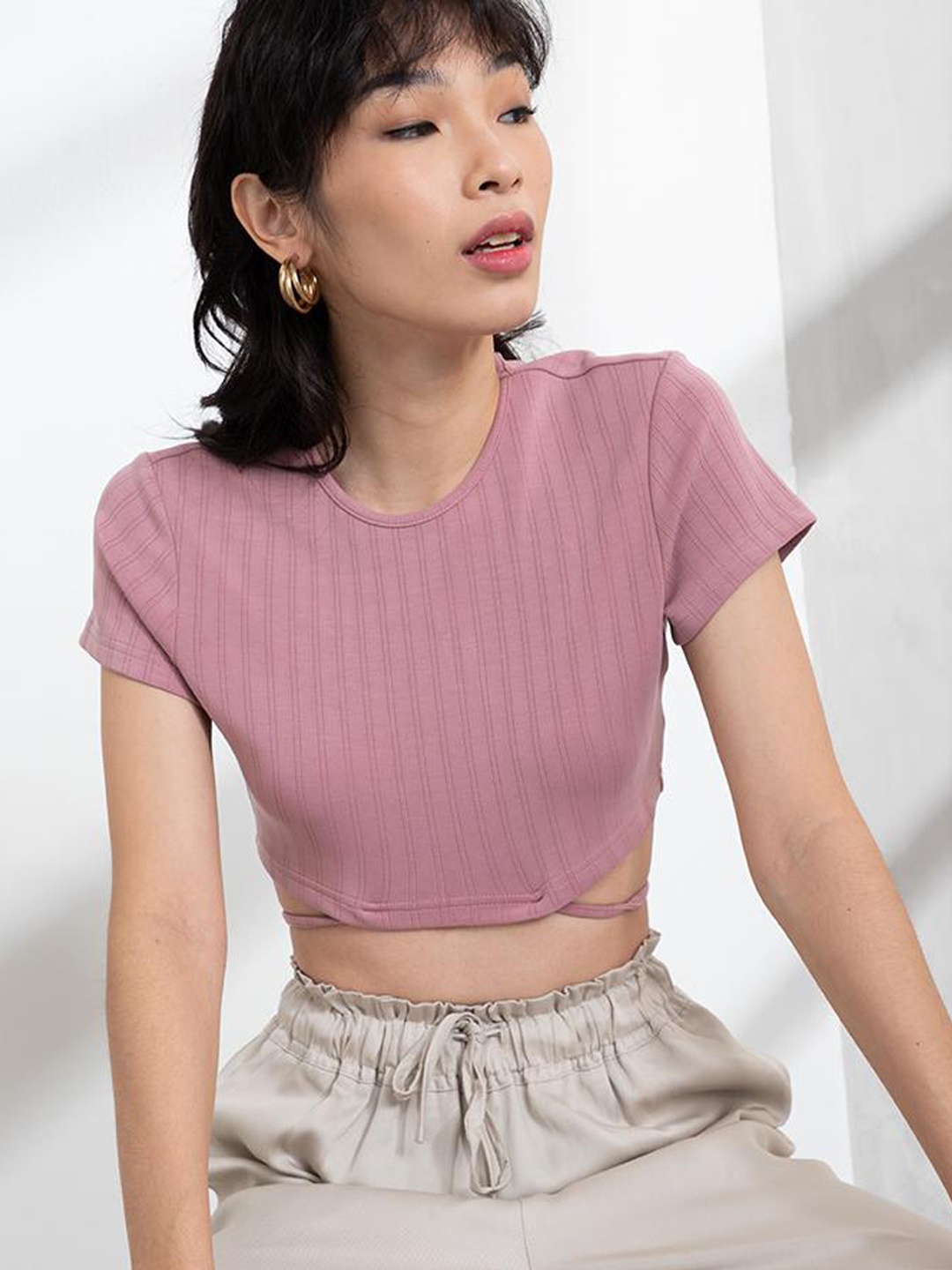 

ORIGIN BY ZALORA Women Pink Crop Top
