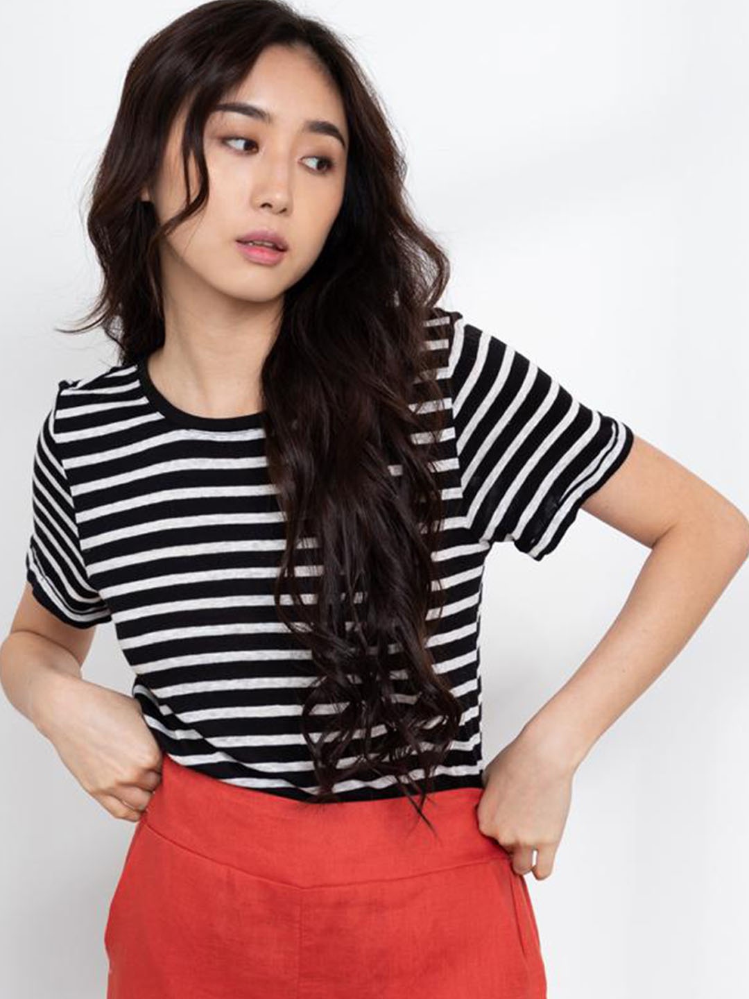 

ORIGIN BY ZALORA Multicoloured Striped Linen Top, Multi