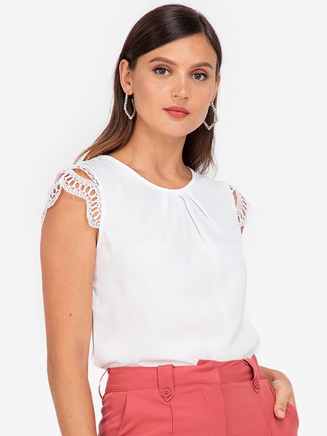 

ZALORA WORK White Striped Top