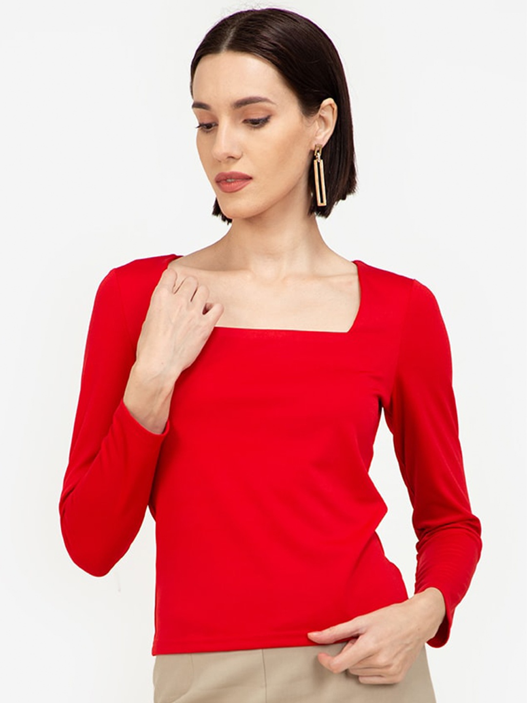 

ZALORA WORK Red Solid Top
