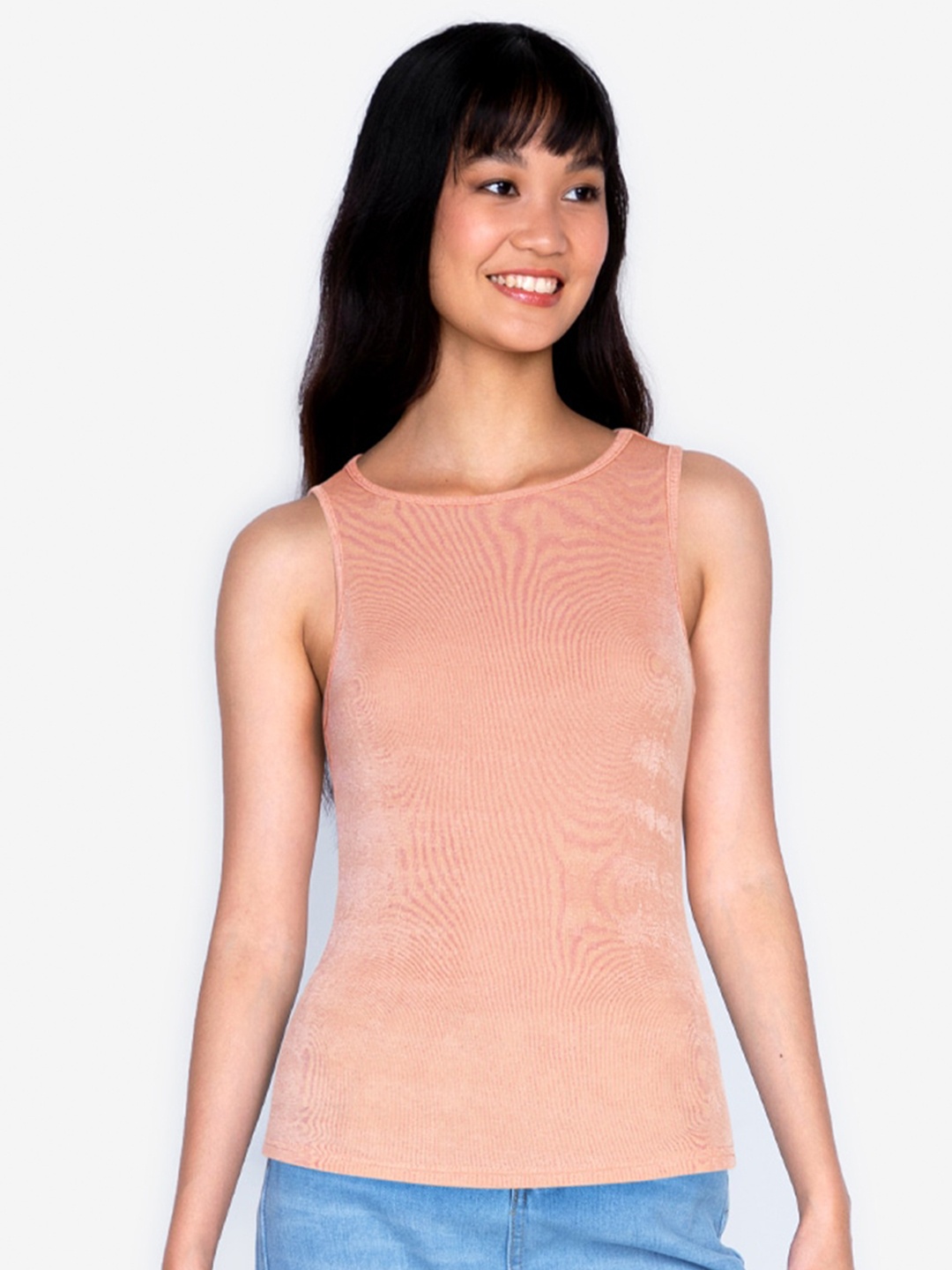 

ZALORA BASICS Women Peach-Coloured Top