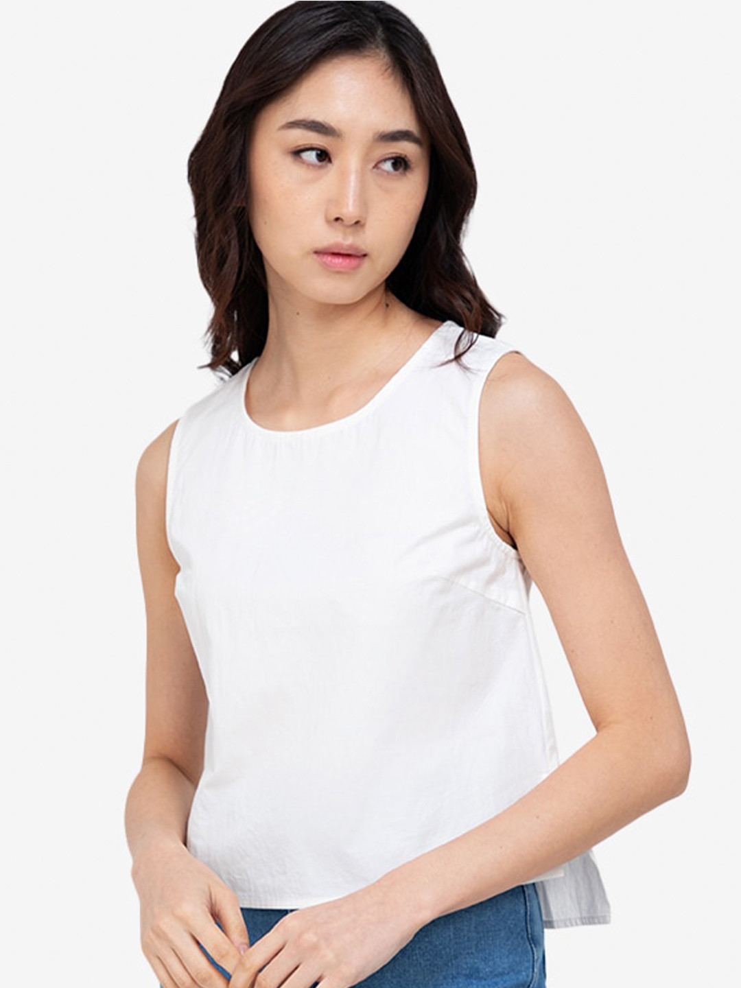 

ZALORA BASICS White Pure Cotton Top
