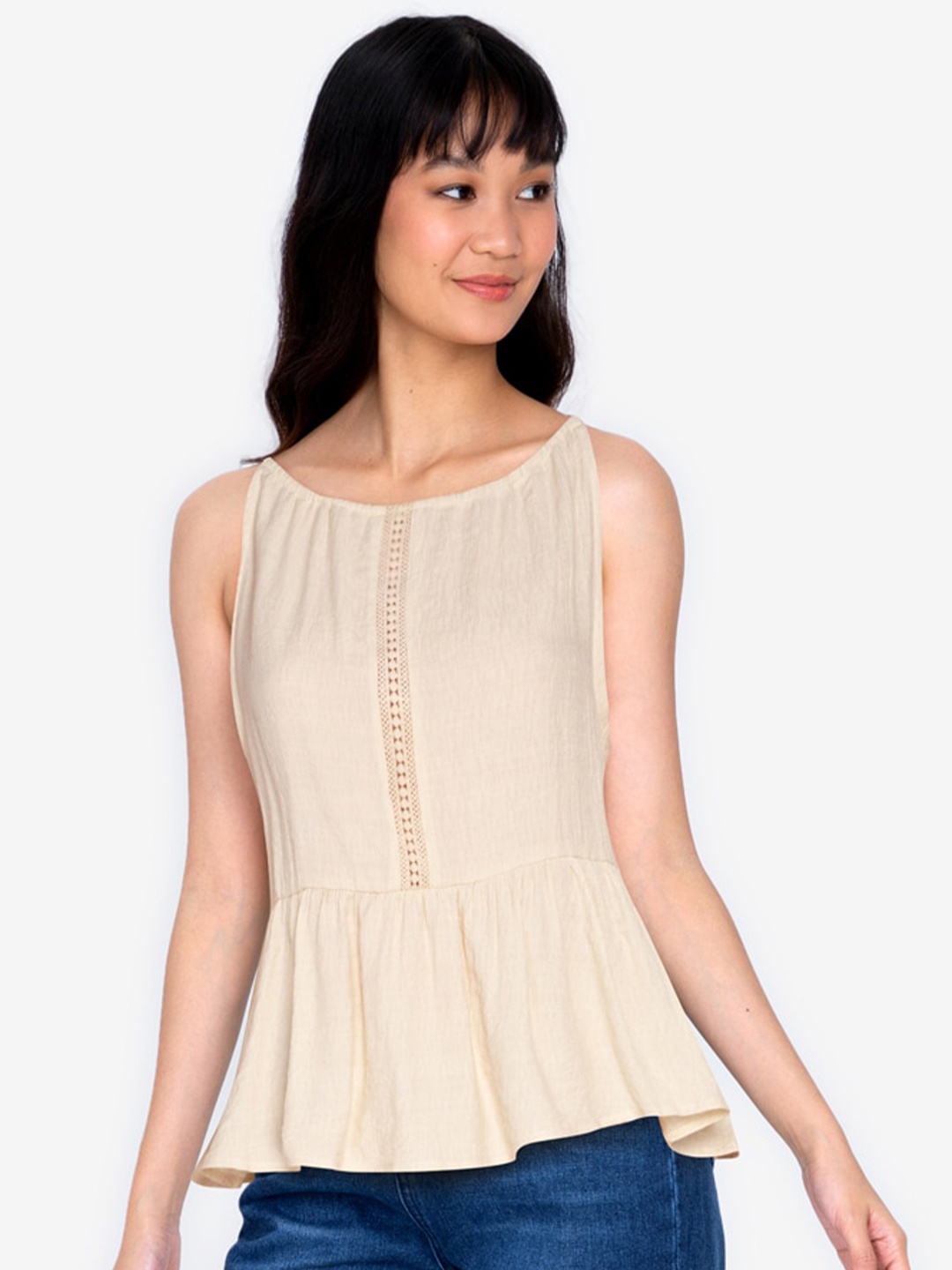 

ZALORA BASICS Beige Peplum Top