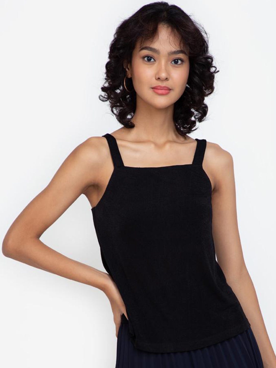 

ZALORA BASICS Women Black Solid Tank Top