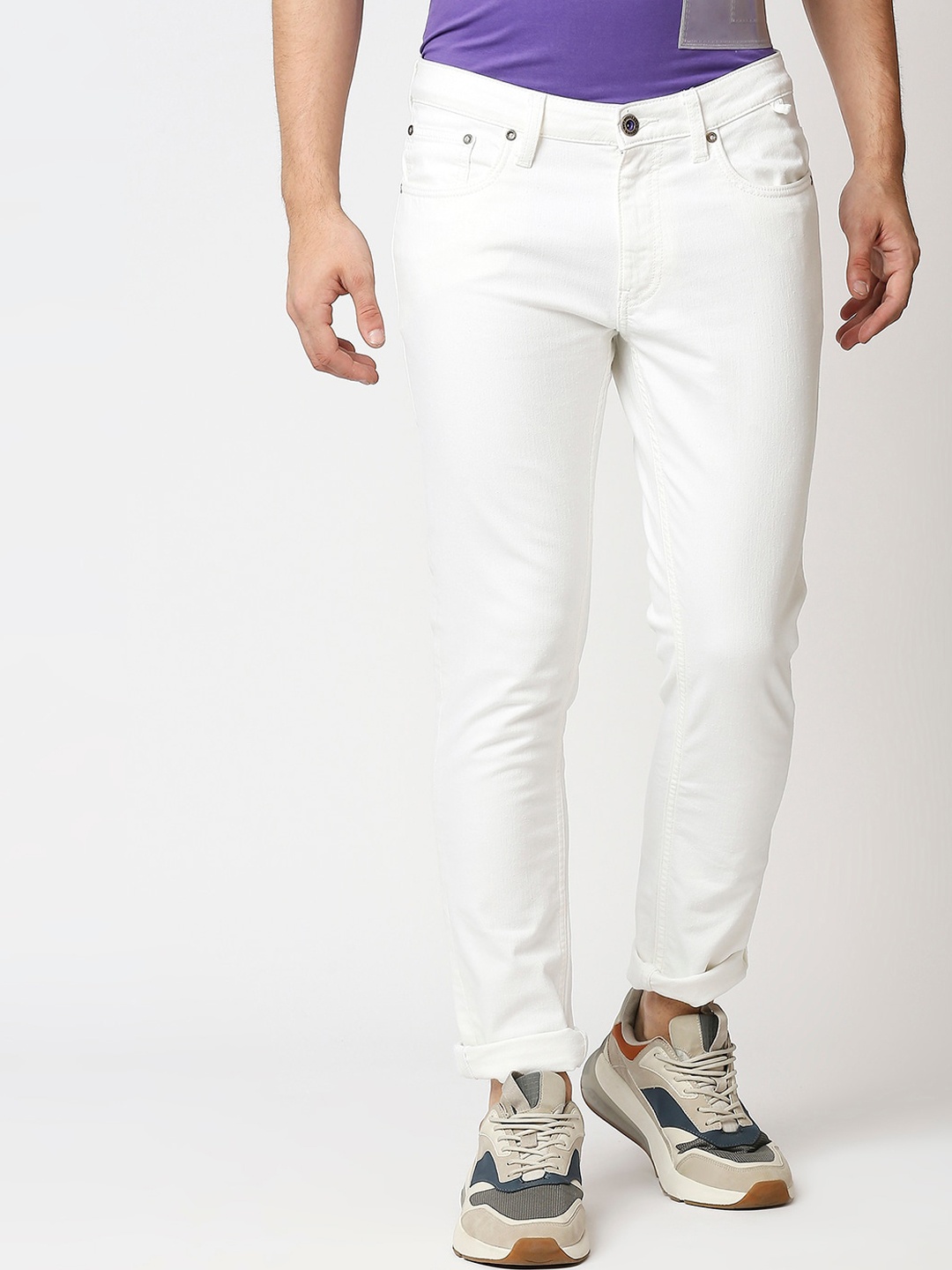 

WAIMEA Men White Skinny Fit Classic Stretchable Denims