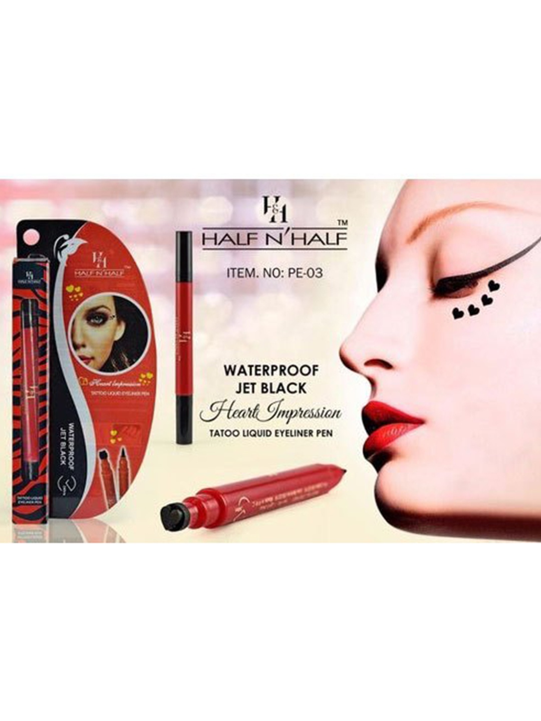 

Half N Half Black Long Lasting Waterproof Liquid Eyeliner Pen 1.2g