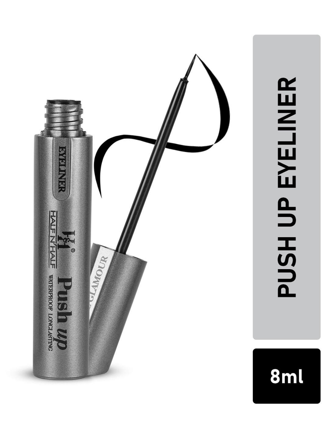 

Half N Half Push Up Long Lasting and Waterproof Eyeliner - Black