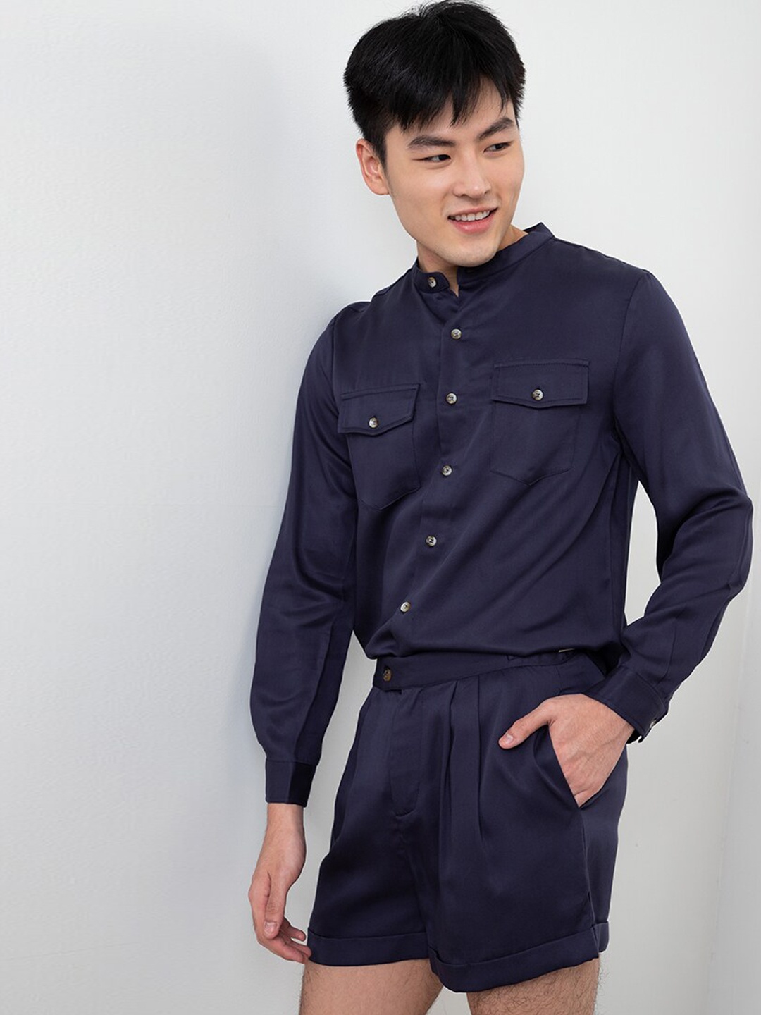 

ORIGIN BY ZALORA Men Navy Blue Casual Shirt